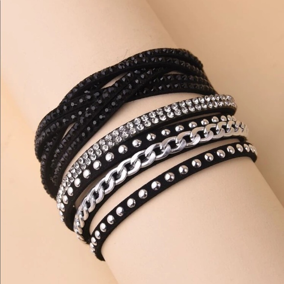 None Jewelry - 🔥3/$25🔥Rhinestone Decor Woven Wrap Boho Bracelet